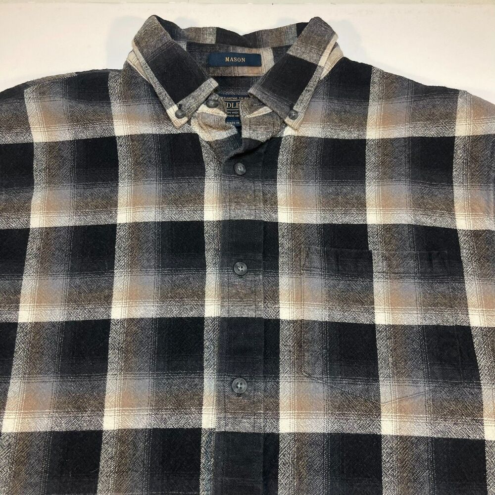 Pendleton Mason Flannel Plaid Button Down Shirt Sz Mens M